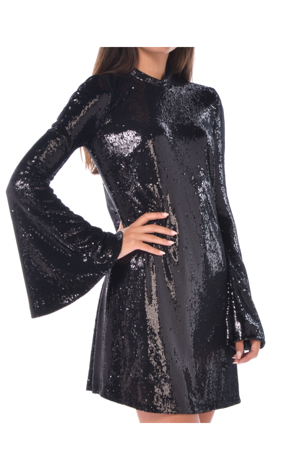 abito corto da donna Aniye By paillettes manica a calla