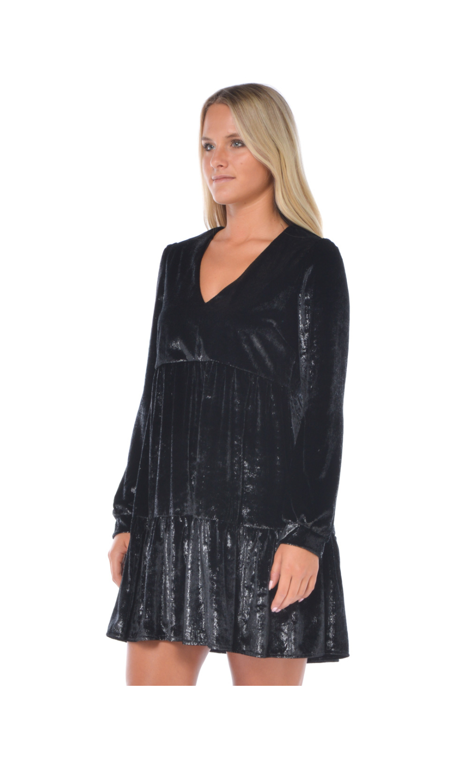 abito corto donna Kaos in velluto a balze