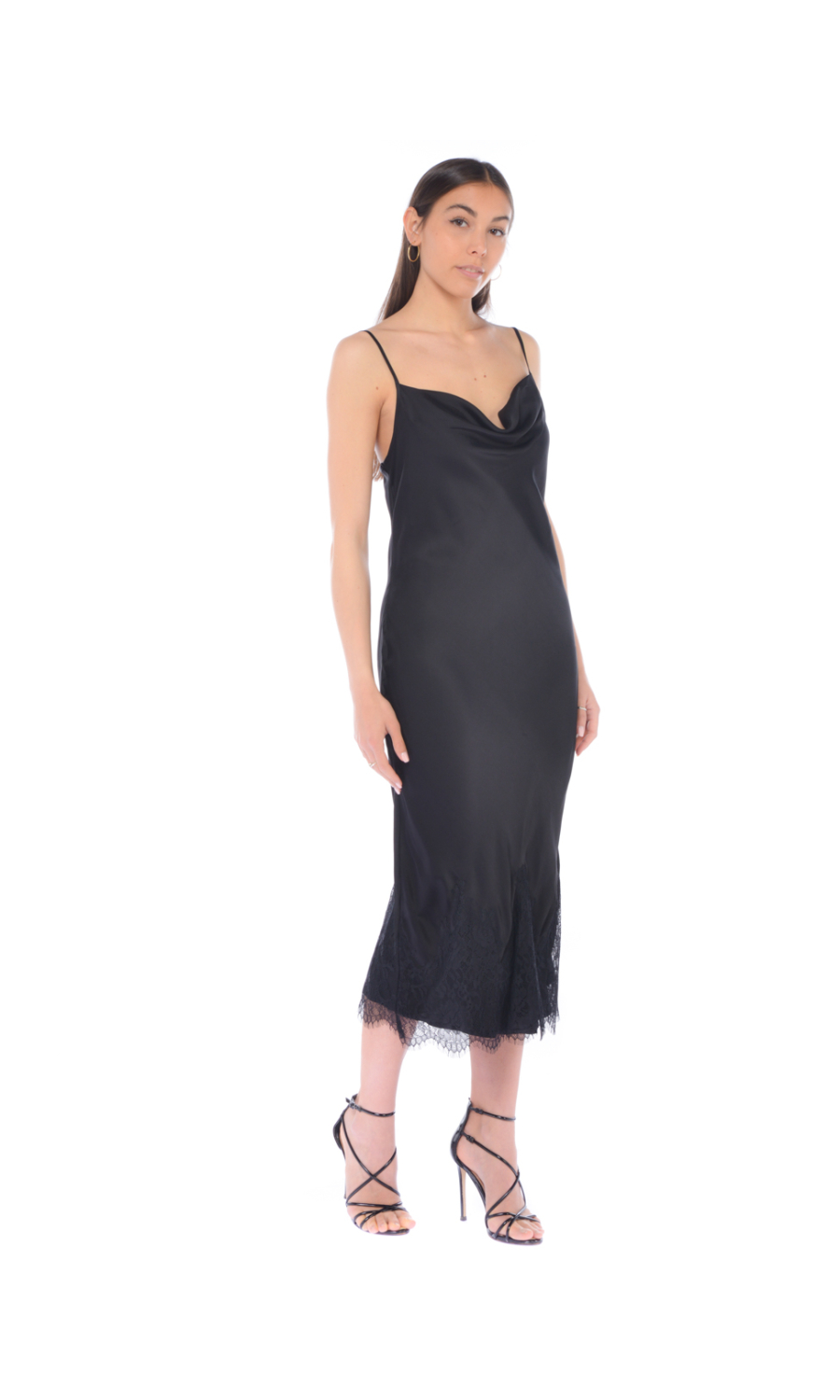 abito lungo donna Liu Jo in raso con pizzo