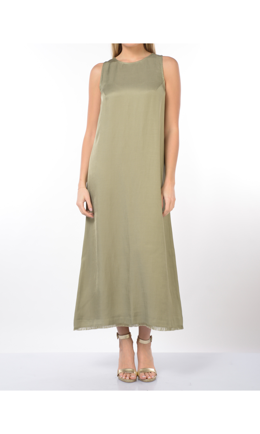 abito lungo da donna Emme By Marella senza maniche in viscosa e lino