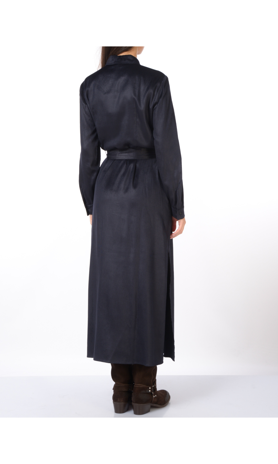 abito lungo da donna Emme By Marella chemisier in velluto rigato