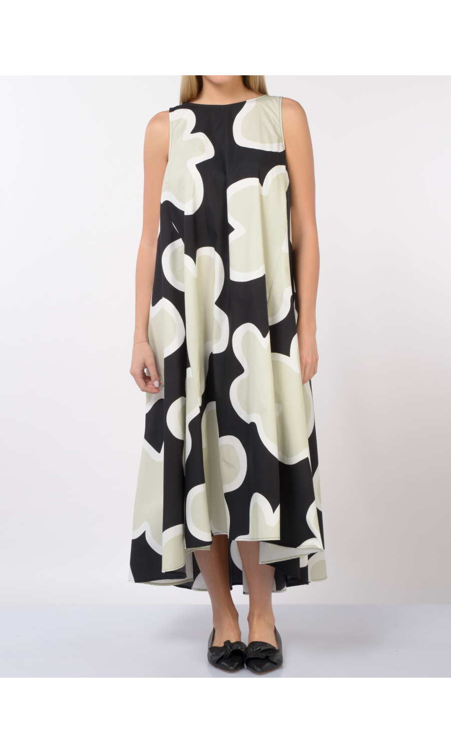 abito lungo da donna Meimeij a fiori senza maniche