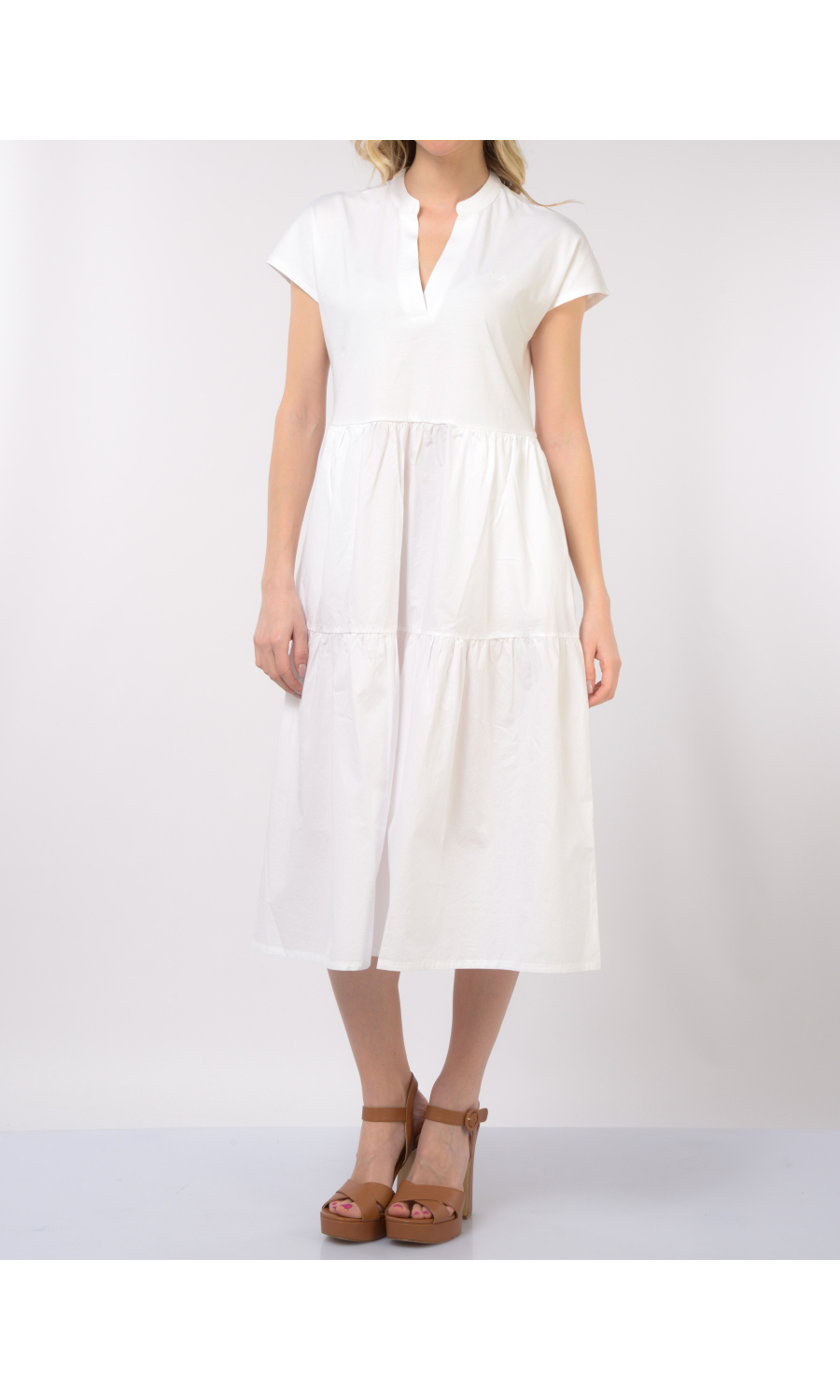 abito lungo da donna Sun68 bitessuto con balza