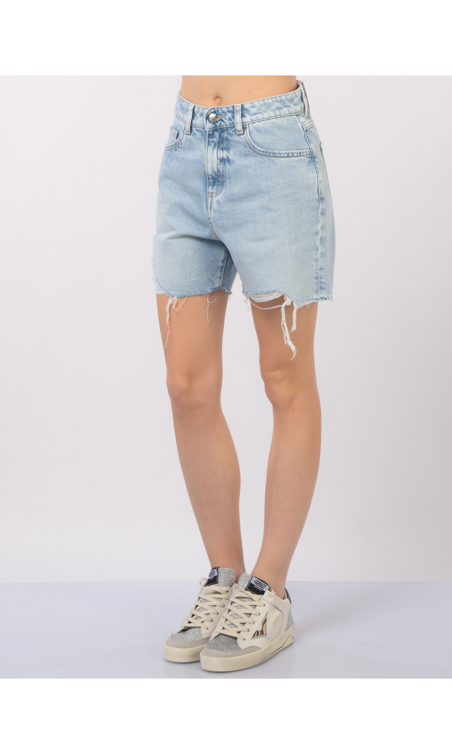 bermuda da donna Icon Denim Tam X in denim con rotture