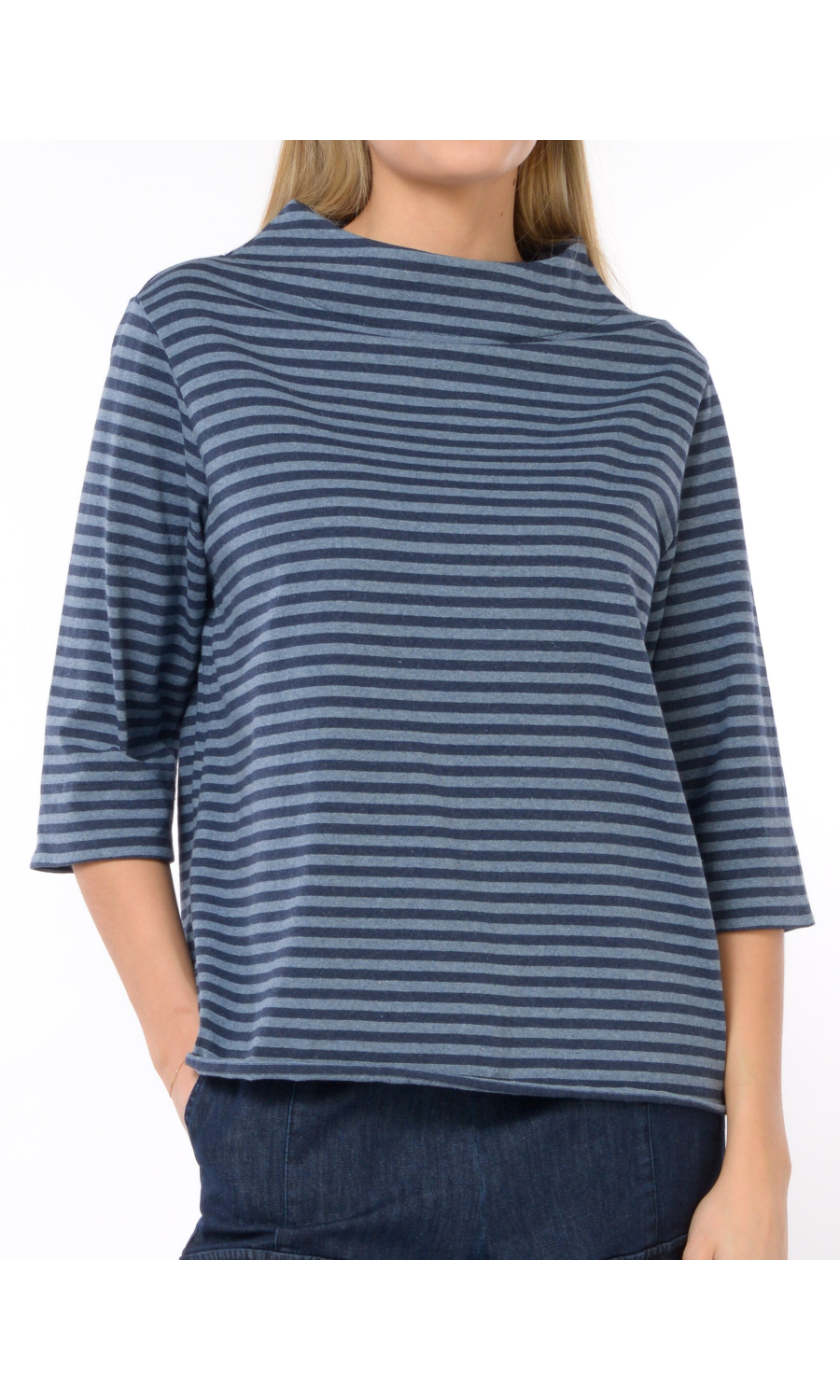 blusa da donna Jurere a righe con scollo a cratere