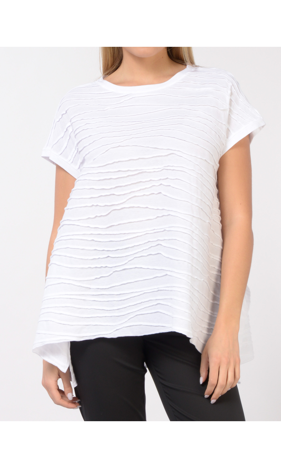 blusa da donna Jurere con nervature jacquard e linea ad A
