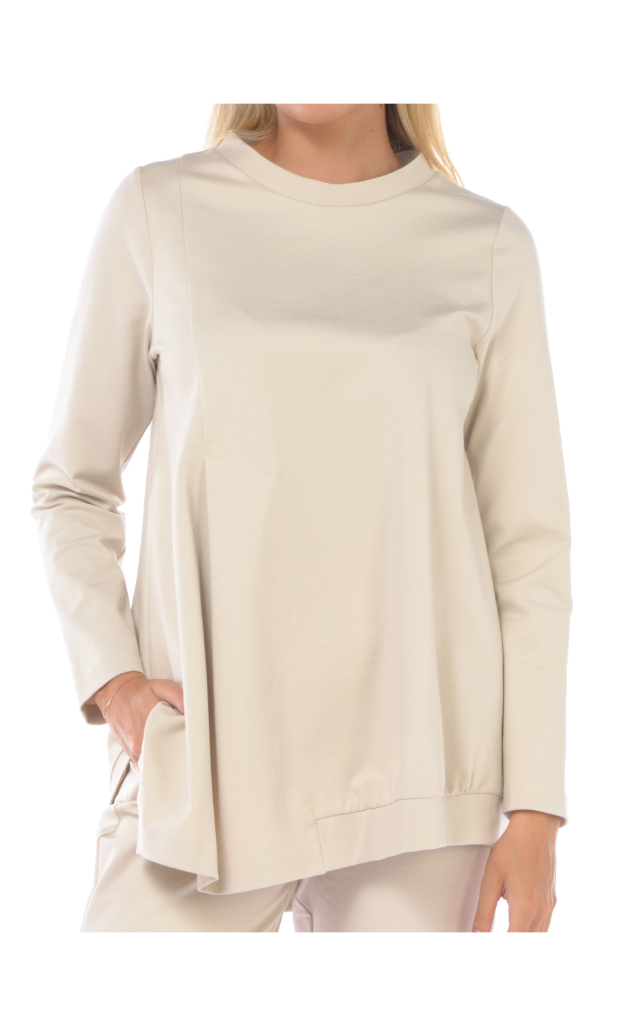 blusa da donna Jurere effetto felpa con piega