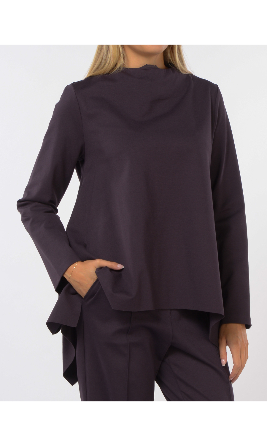 blusa da donna Meimeij in punto stoffa a trapezio