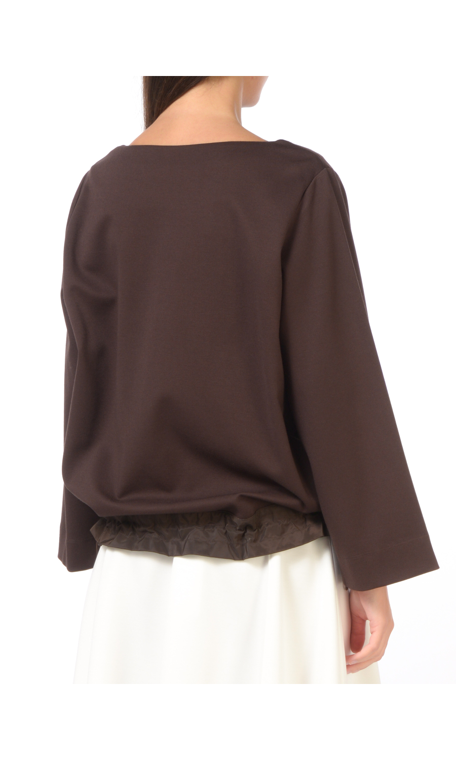 blusa da donna Meimeij con scollo a barchetta e coulisse