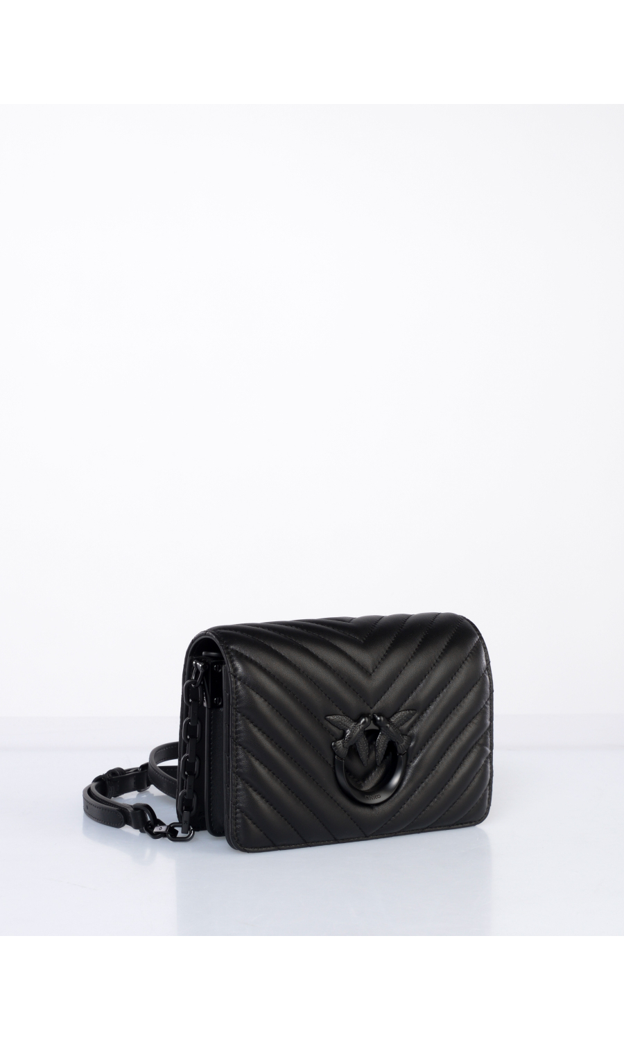 borsa a tracolla da donna Pinko Mini Love Bag Click Chevron in pelle