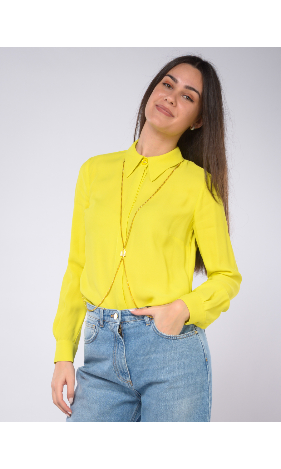 camicia da donna Elisabetta Franchi in georgette con body chain