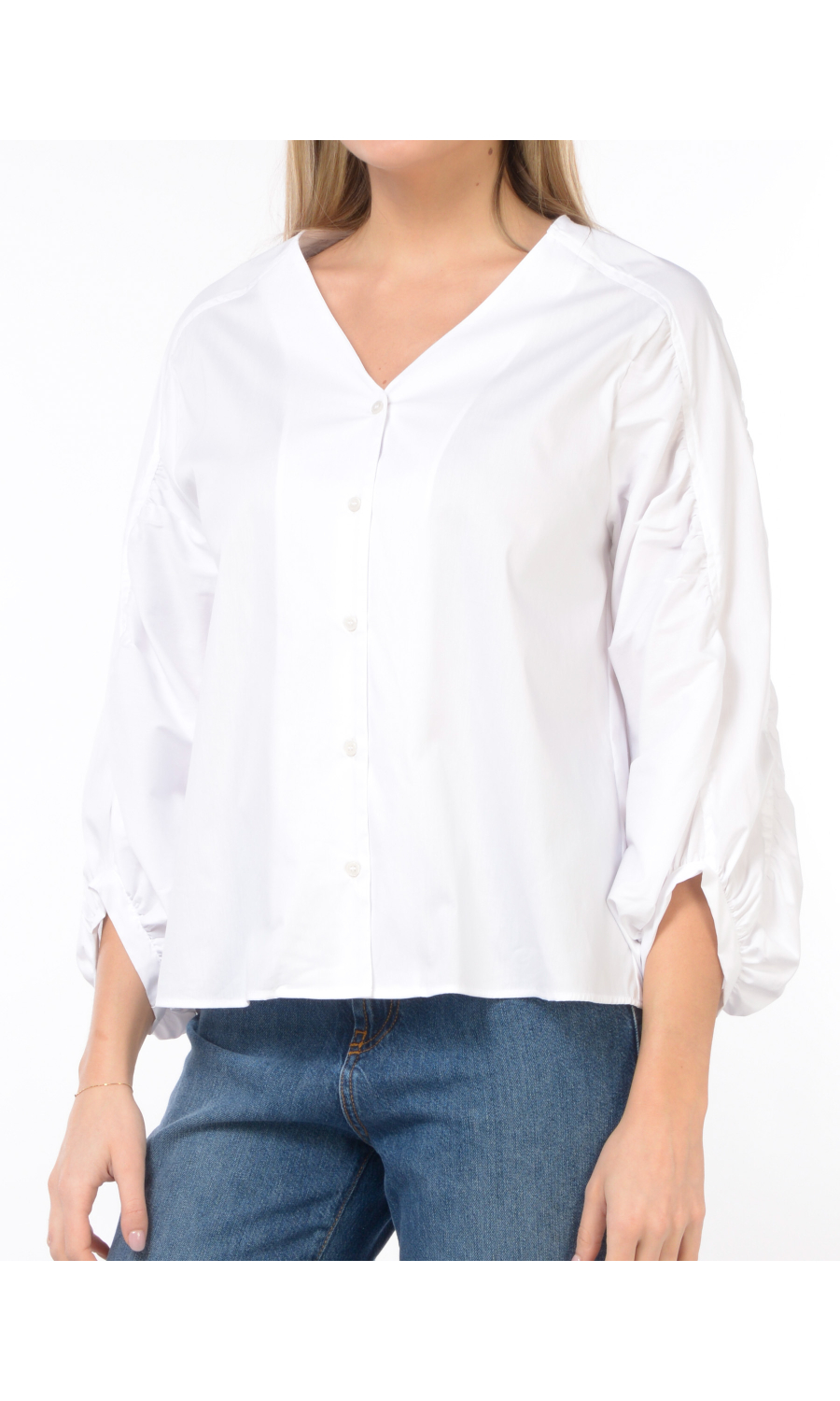 camicia da donna Emme By Marella con scollo a V e arricciatura