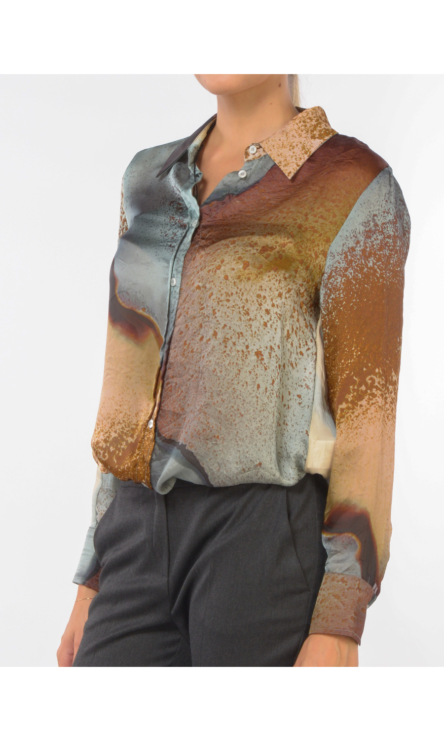 camicia da donna Emme By Marella a fantasia effetto raso