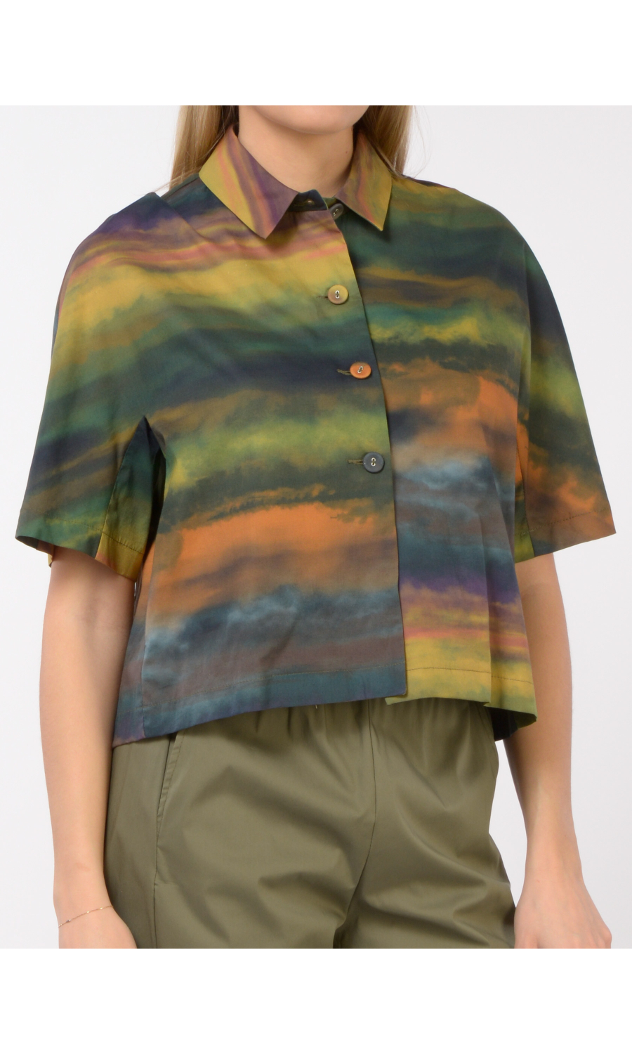 camicia da donna Jurere multicolor e cropped