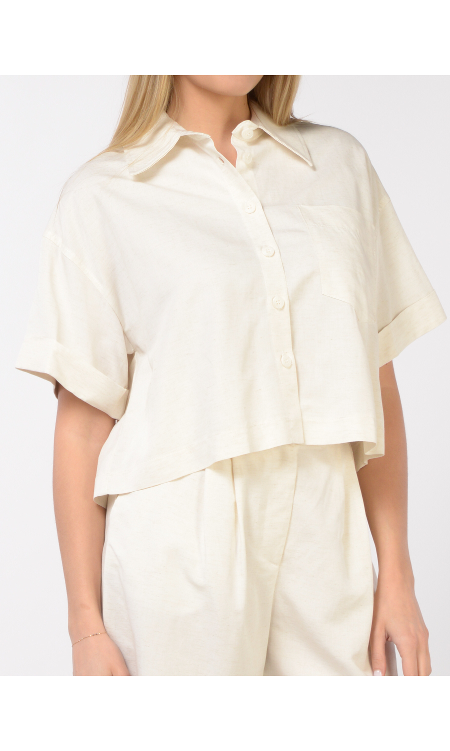 camicia da donna Kaos cropped con taschino