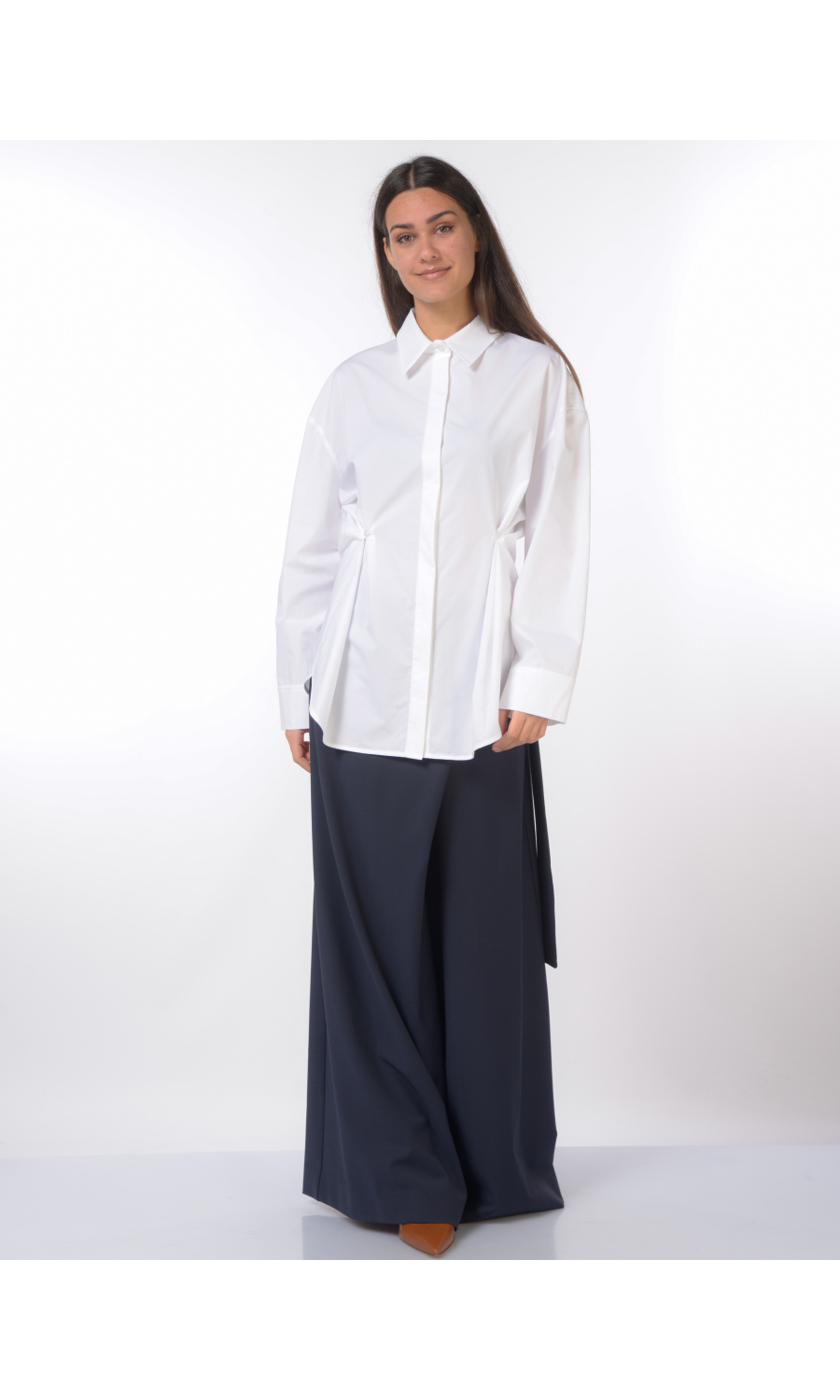 camicia da donna Meimeij over con vita regolabile