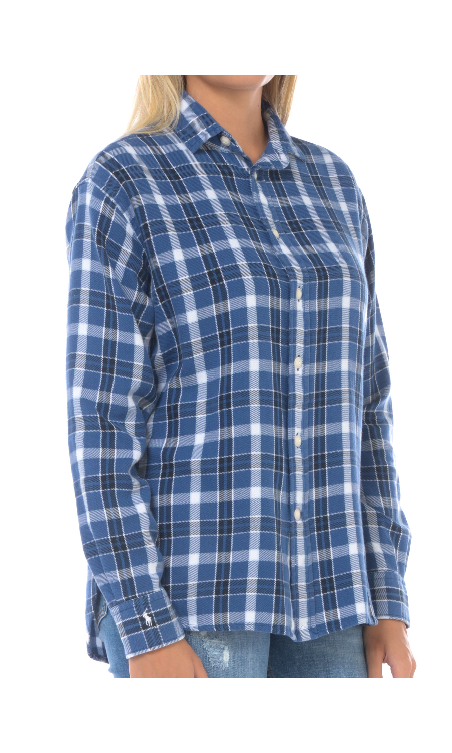 camicia da donna Ralph Lauren a quadri con spacchi