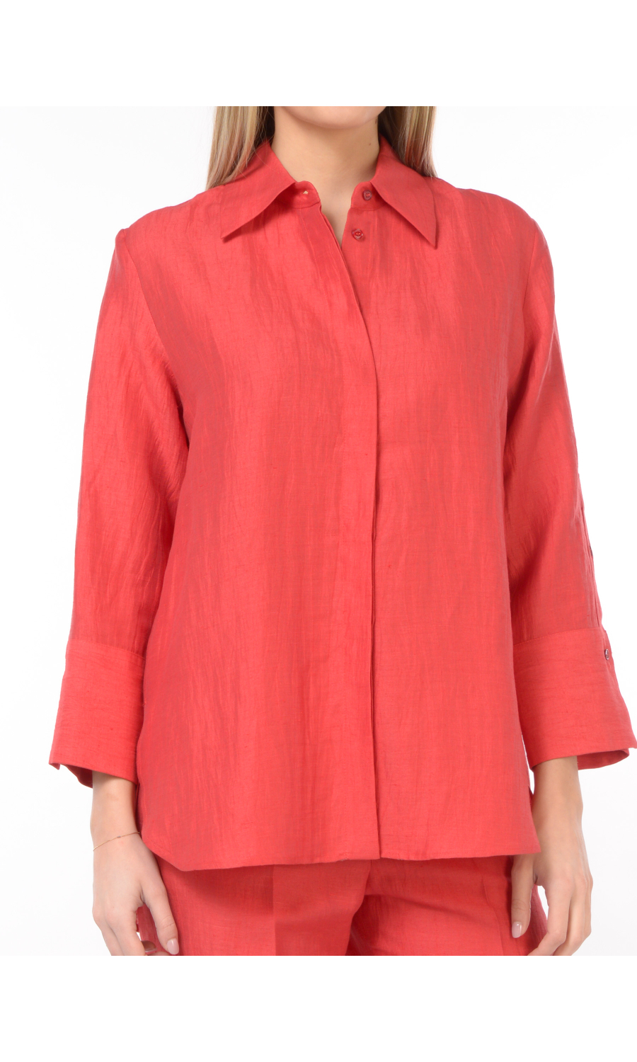 camicia da donna Seventy in lino con manica a tre quarti