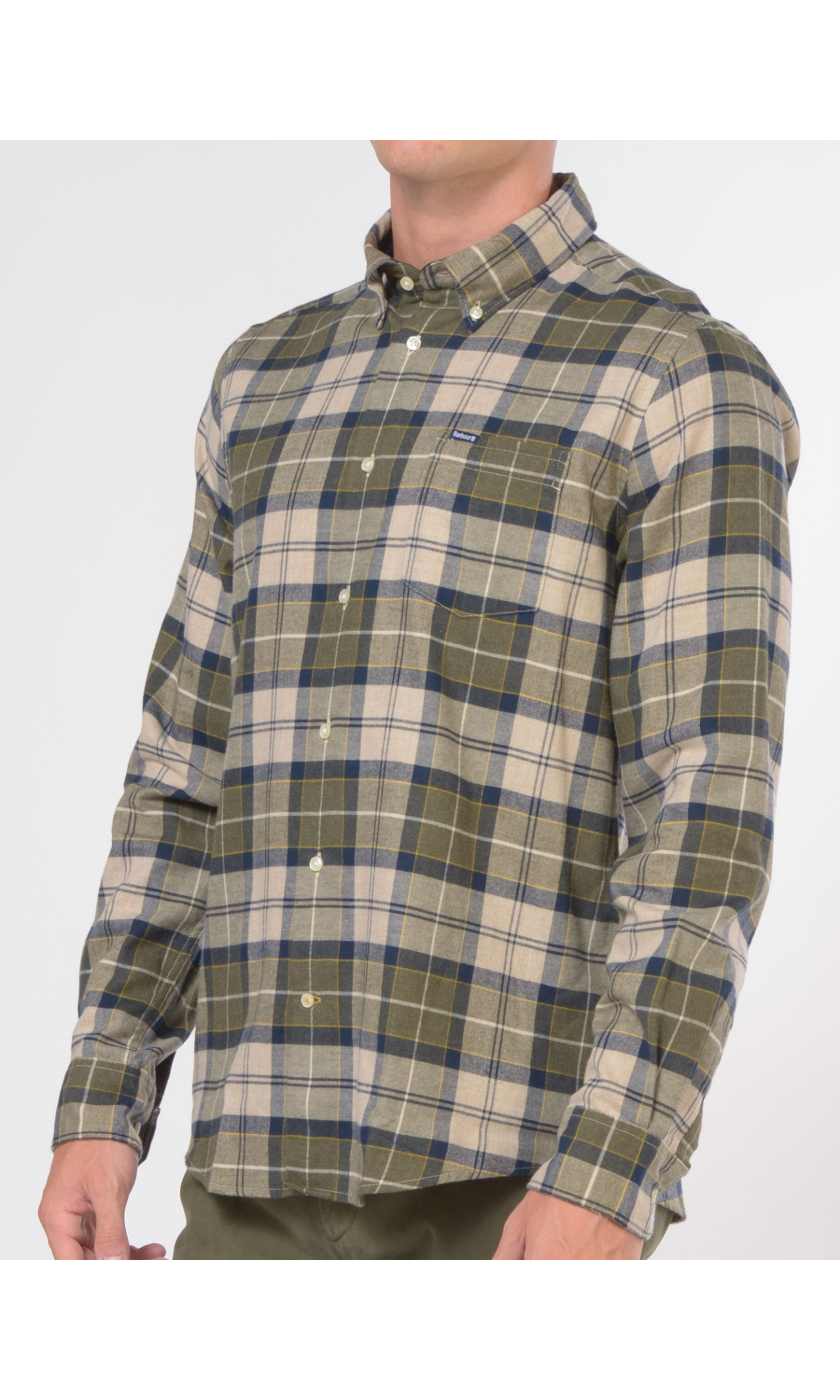 camicia da uomo Barbour a quadri con taschino
