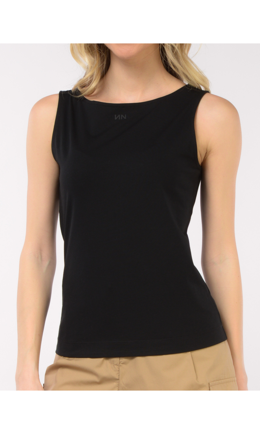 canotta da donna Nenette in cotone stretch con logo