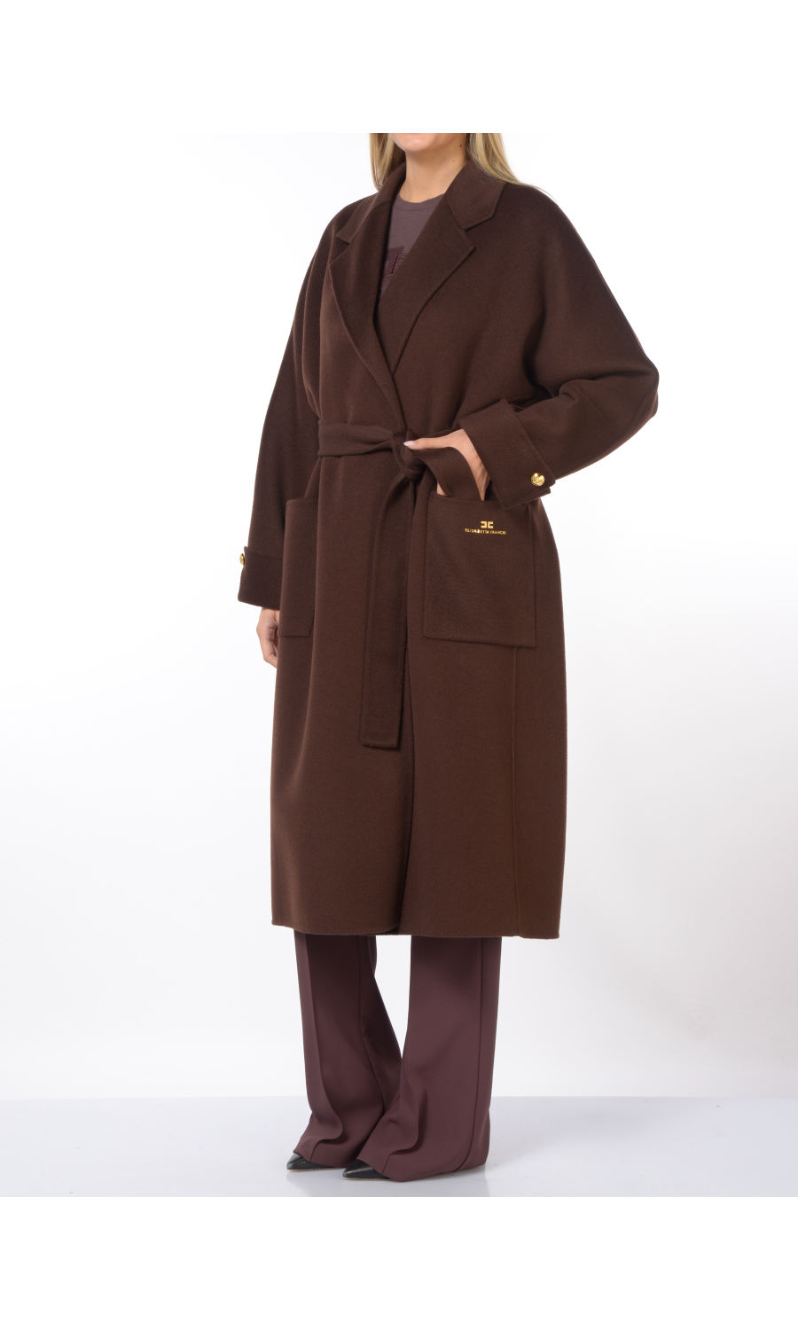 cappotto da donna Elisabetta Franchi double con cintura