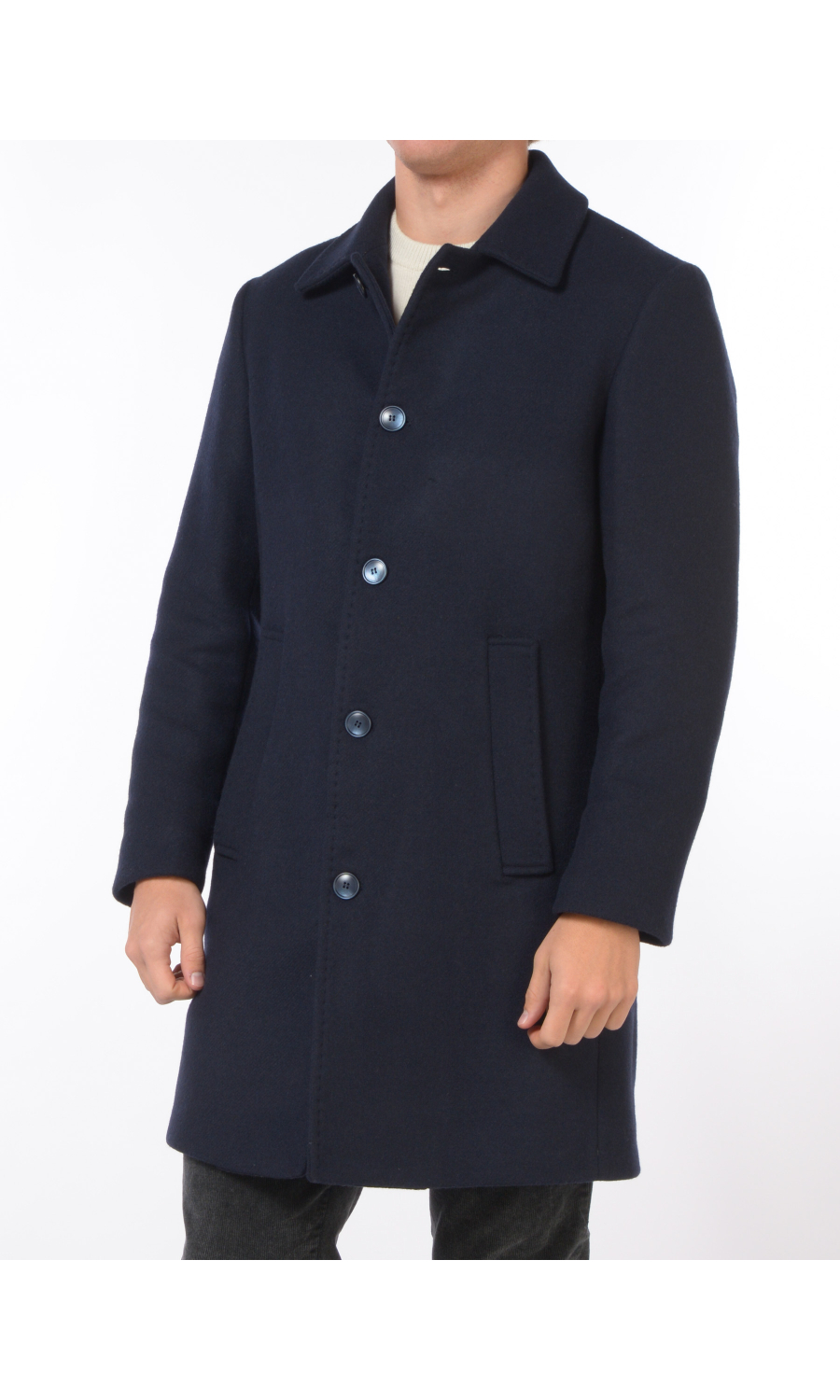 cappotto da uomo Daniele Alessandrini in lana collo camicia