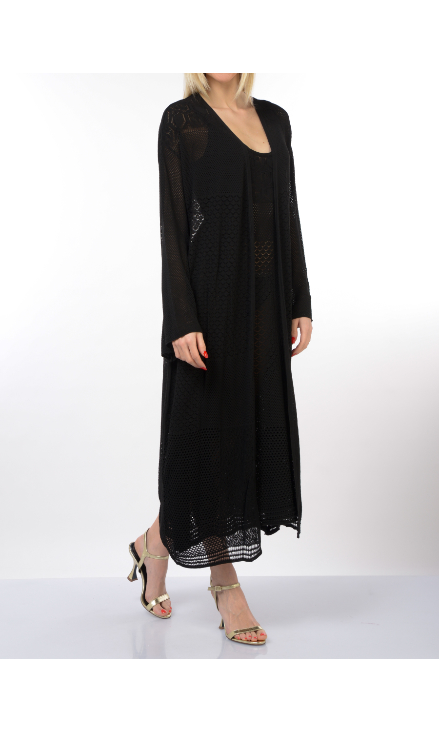 cardigan da donna Akep lungo in punto pizzo