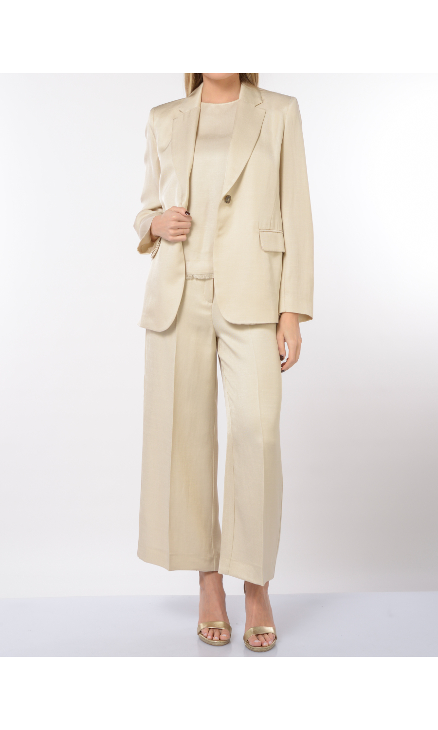 completo Pantalone da donna Emme By Marella ampio in viscosa e lino