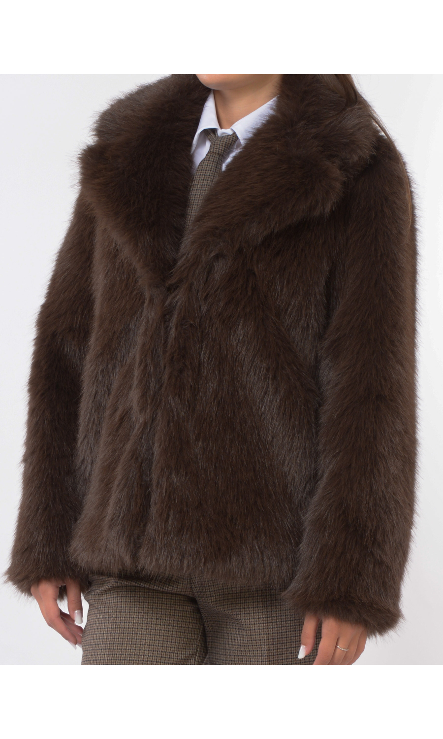 ecopelliccia da donna Icona By Kaos con ampio collo e tasche