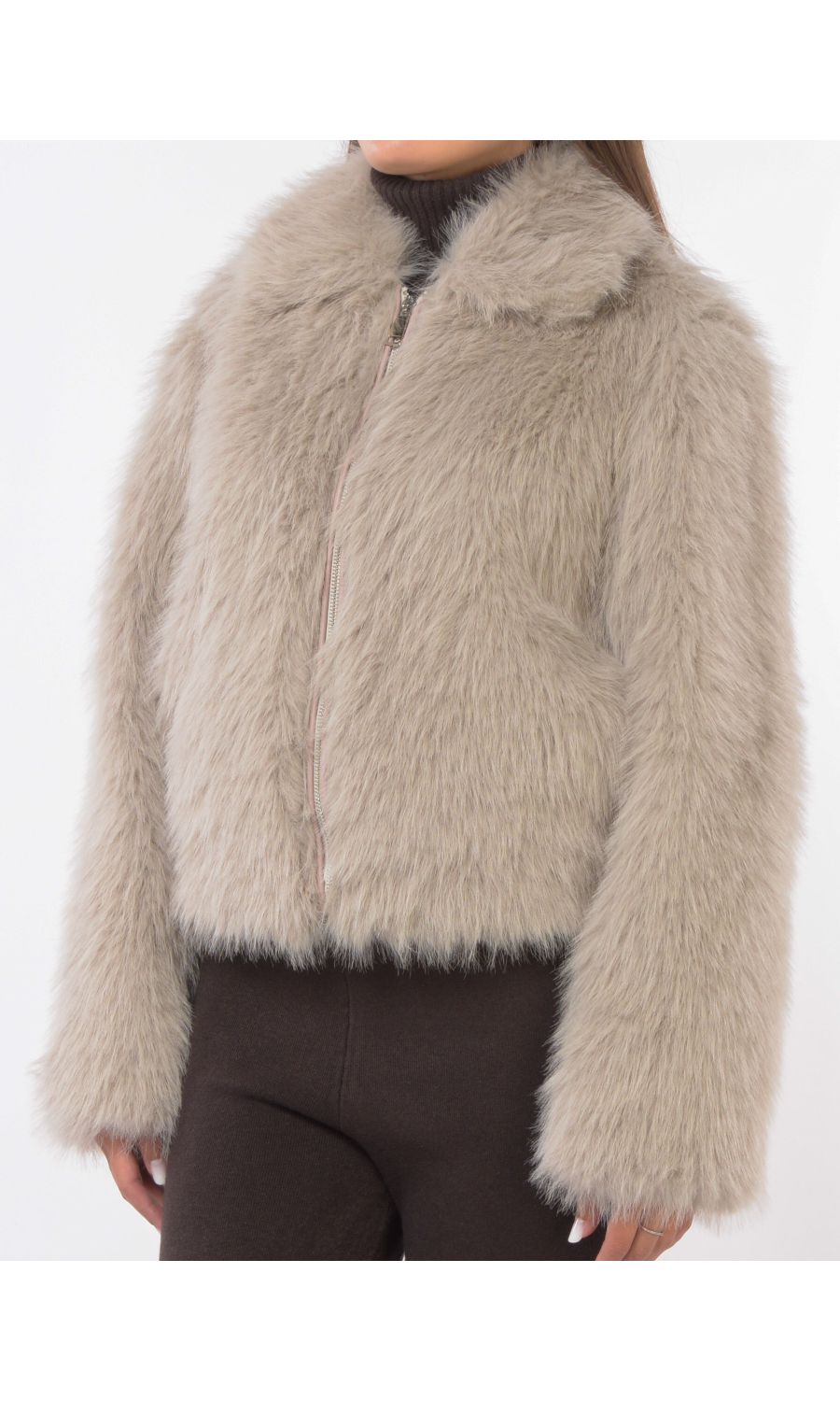 Ecopelliccia da donna Kaos Jeans con tasche e colletto