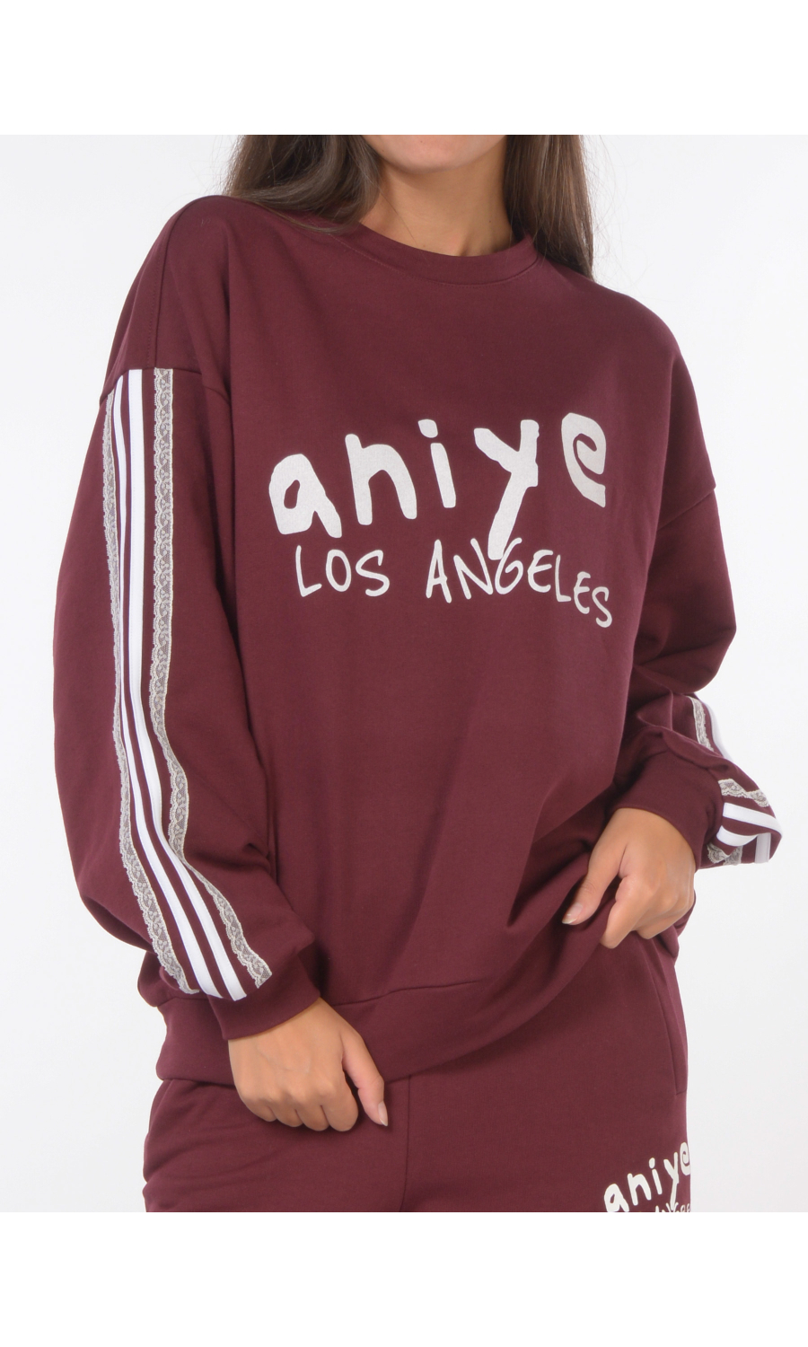 felpa da donna Aniye By con logo e profili