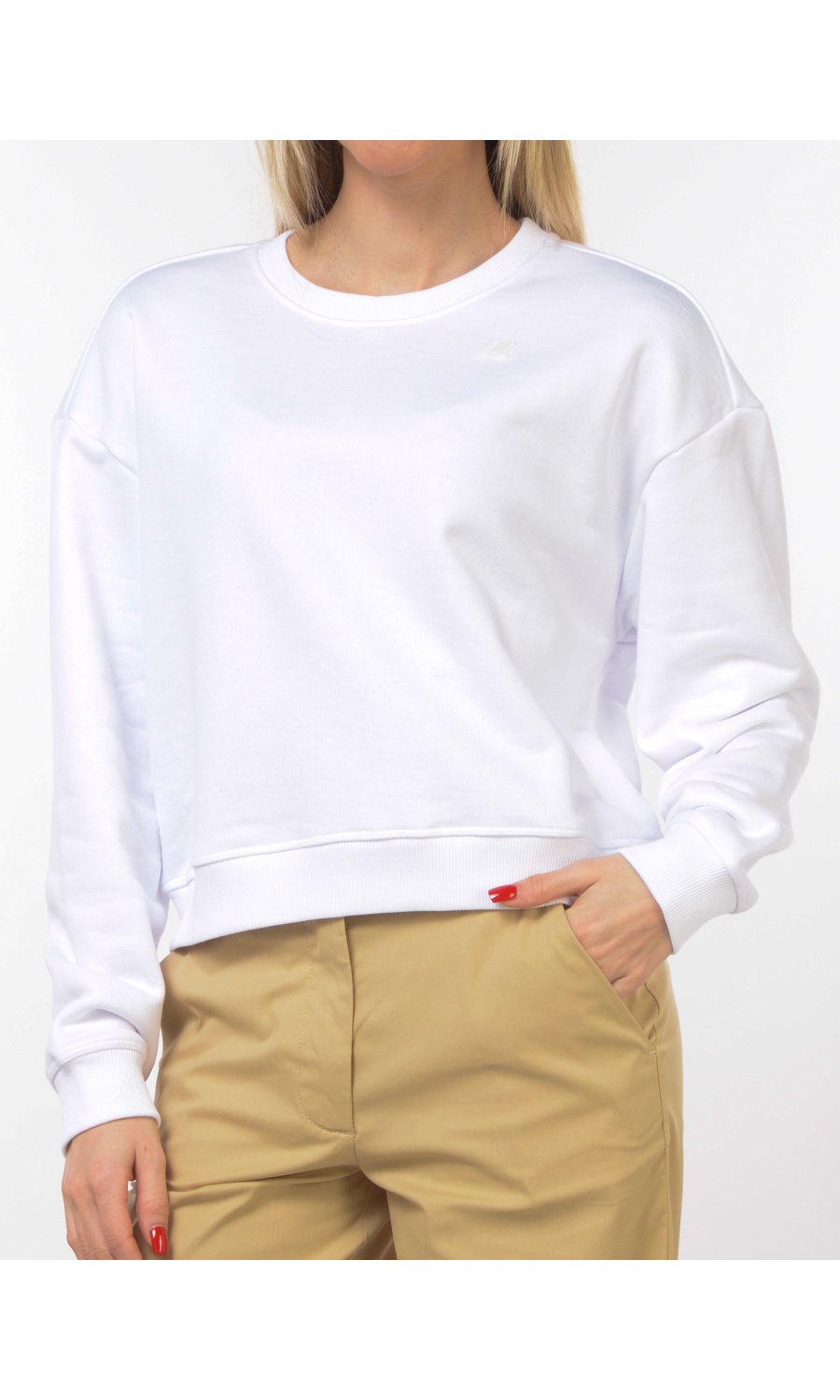 felpa da donna K Way cropped a costine