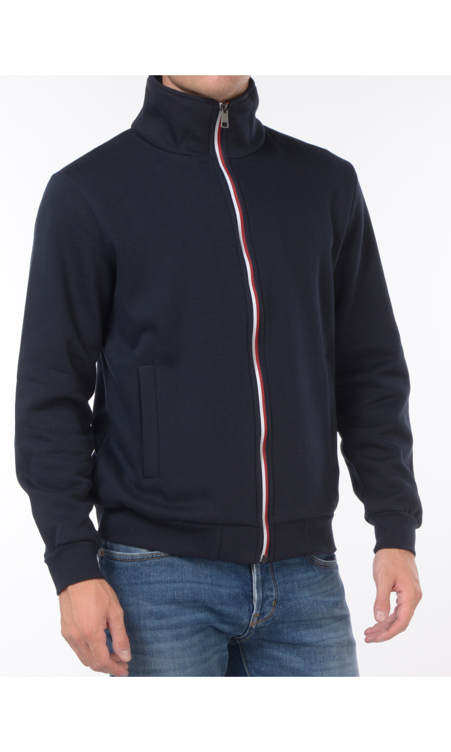 felpa da uomo Tommy Hilfiger con zip e profilo