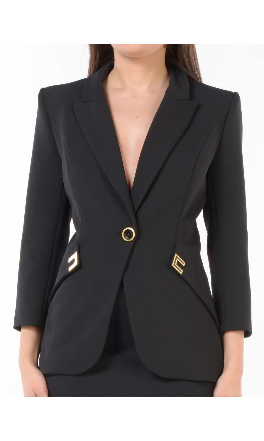 giacca da donna Elisabetta Franchi Slim Fit con manica a tre quarti