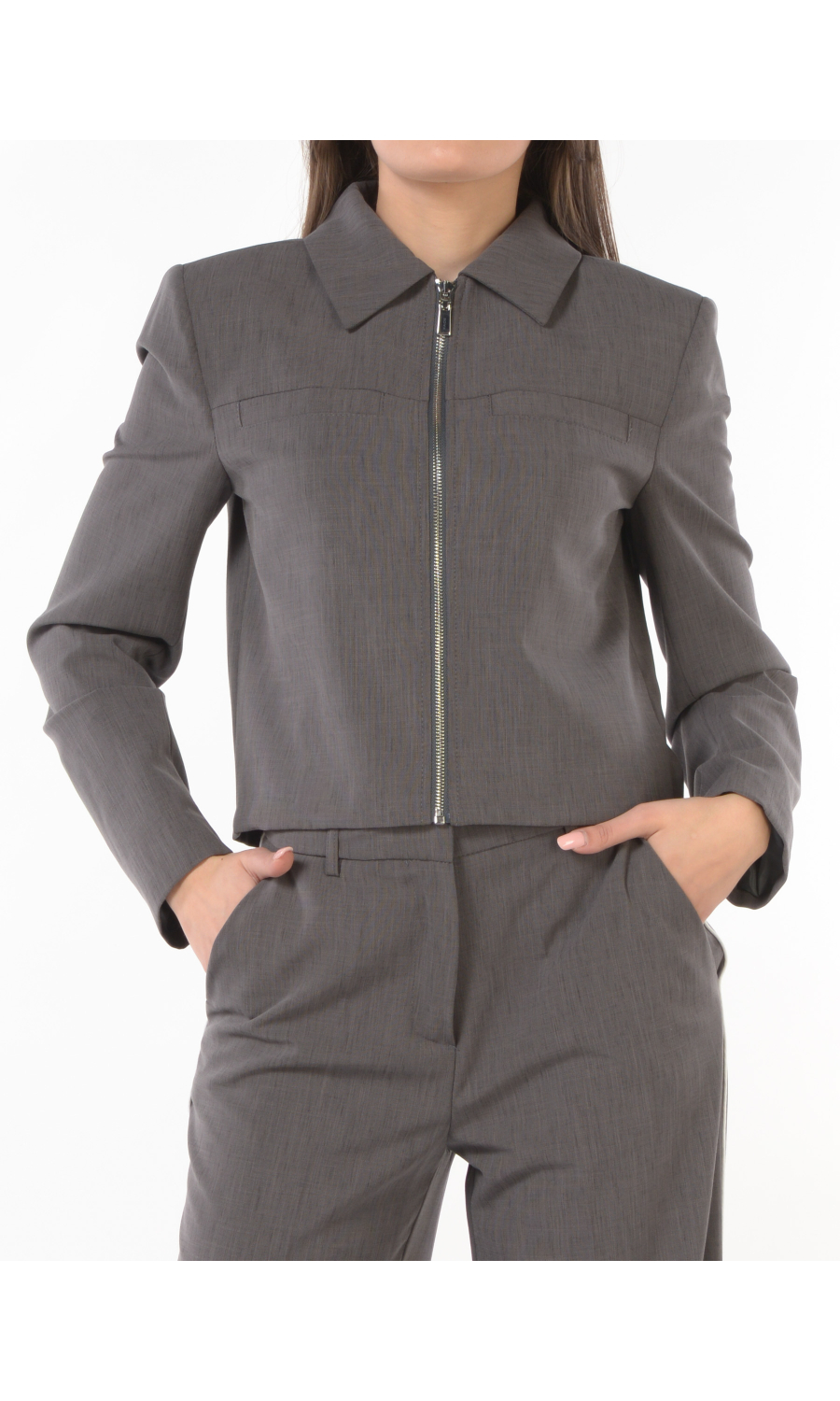 giacca da donna Kaos cropped con zip