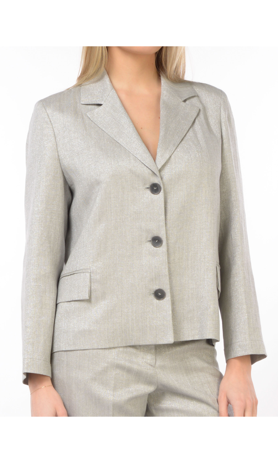 giacca da donna Seventy in misto lino con fili lurex