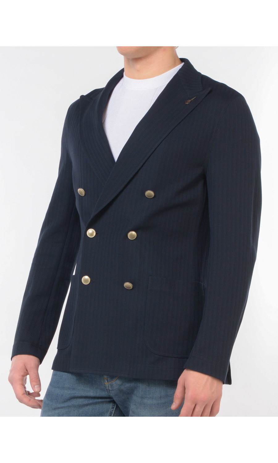 giacca da uomo Paoloni effetto rigato a doppiopetto
