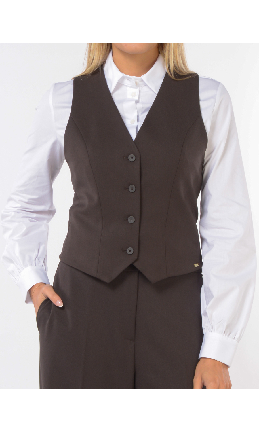 gilet da donna Kaos in misto viscosa con bottoni