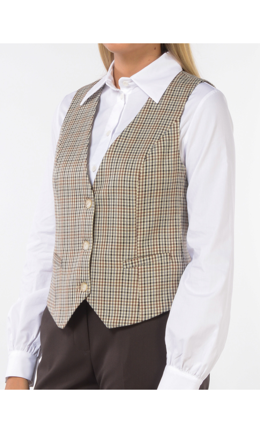 gilet da donna Kaos Jeans tre bottoni a quadri