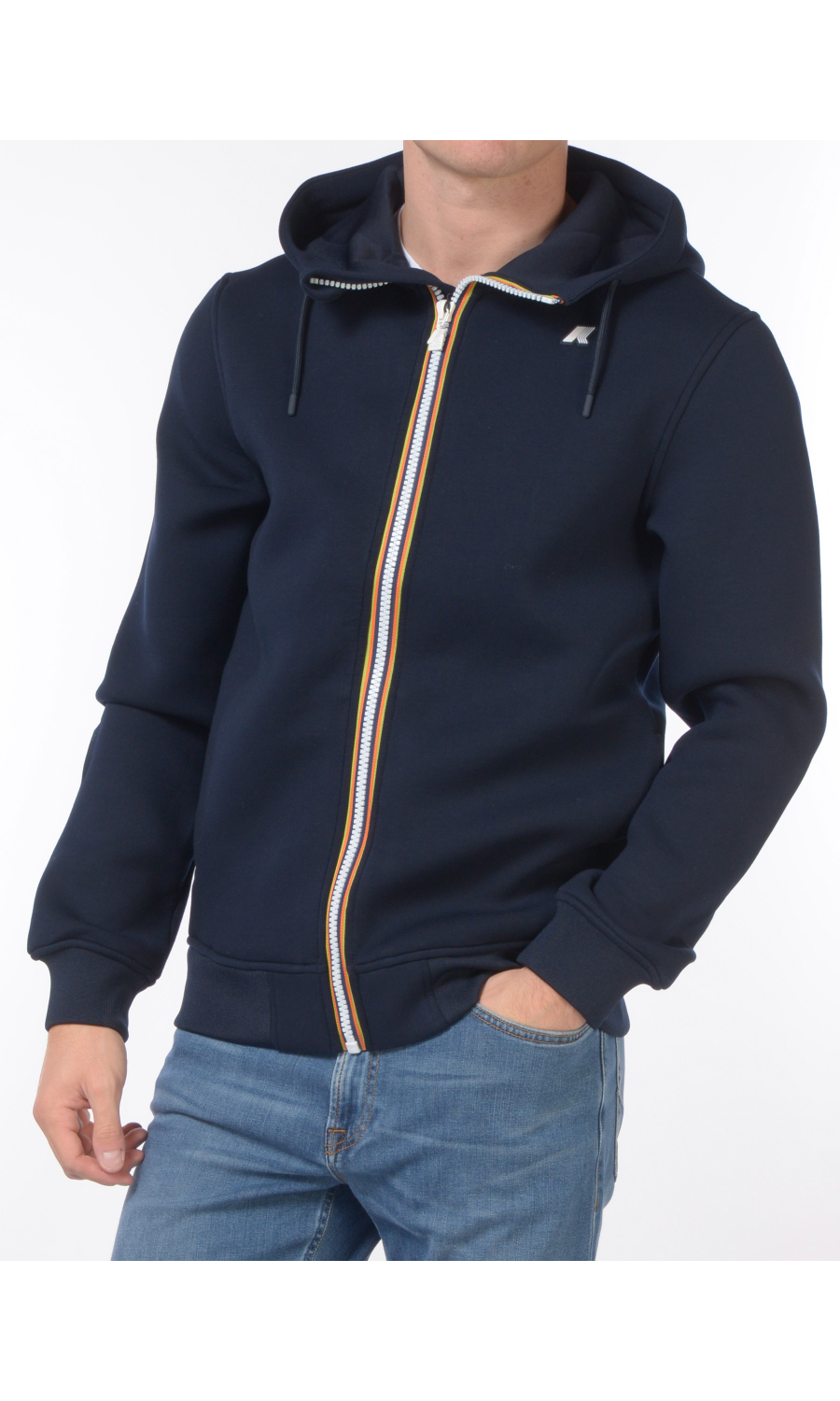 giubbino da uomo K Way in neoprene con cappuccio