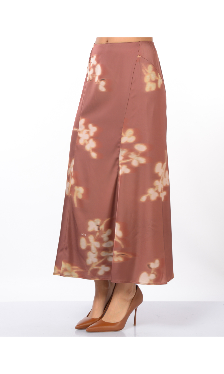 gonna Lunga da donna Nenette in raso stampa floreale