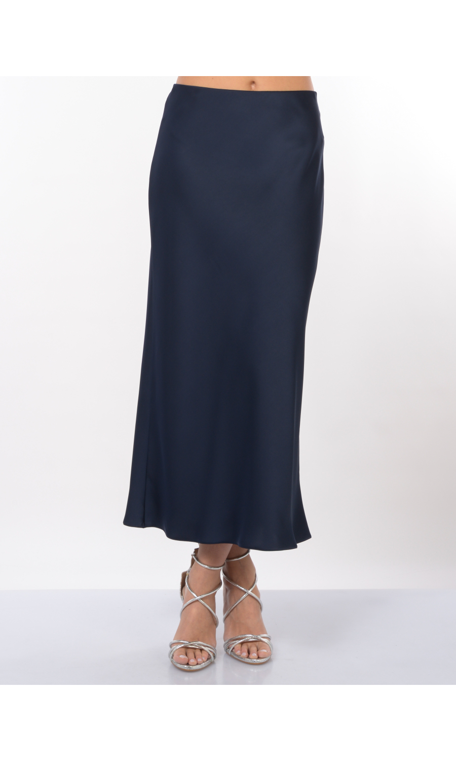 gonna lunga da donna Patrizia Pepe in raso con logo Fly