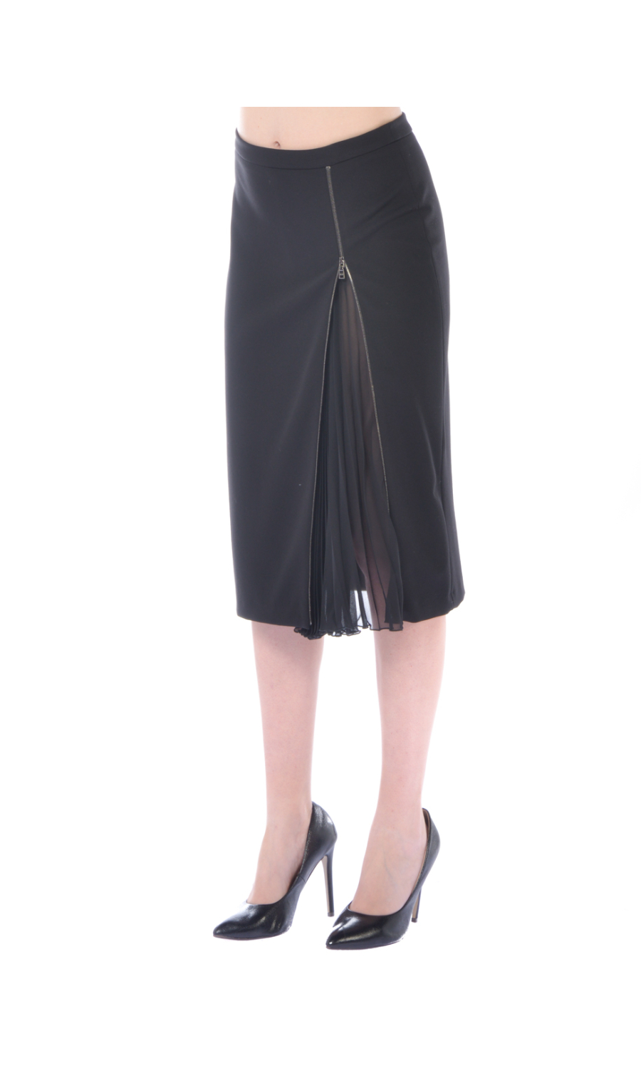 Gonna tubino donna Seventy con zip e spacco plisse