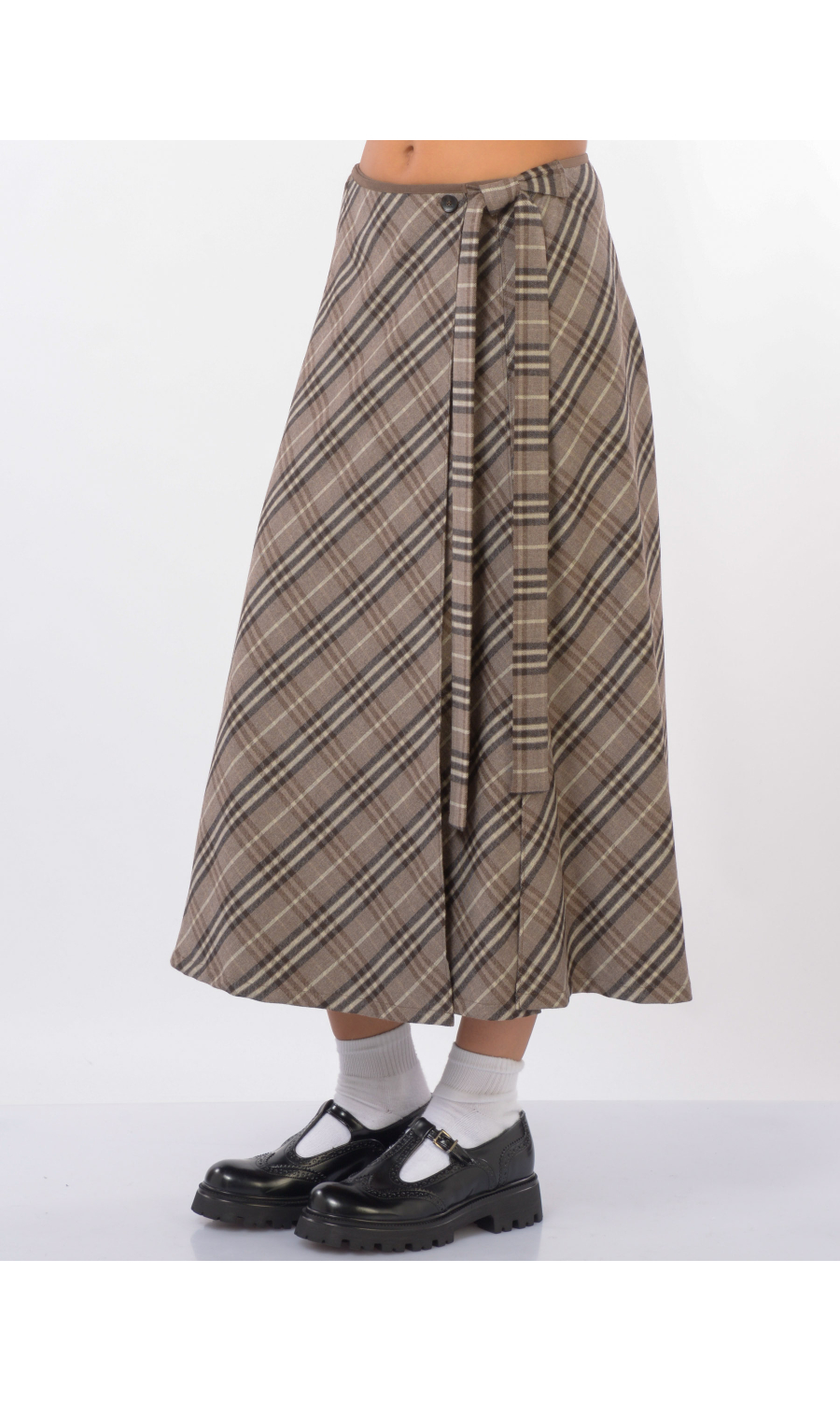 gonna lunga da donna Seventy in lana a fantasia check