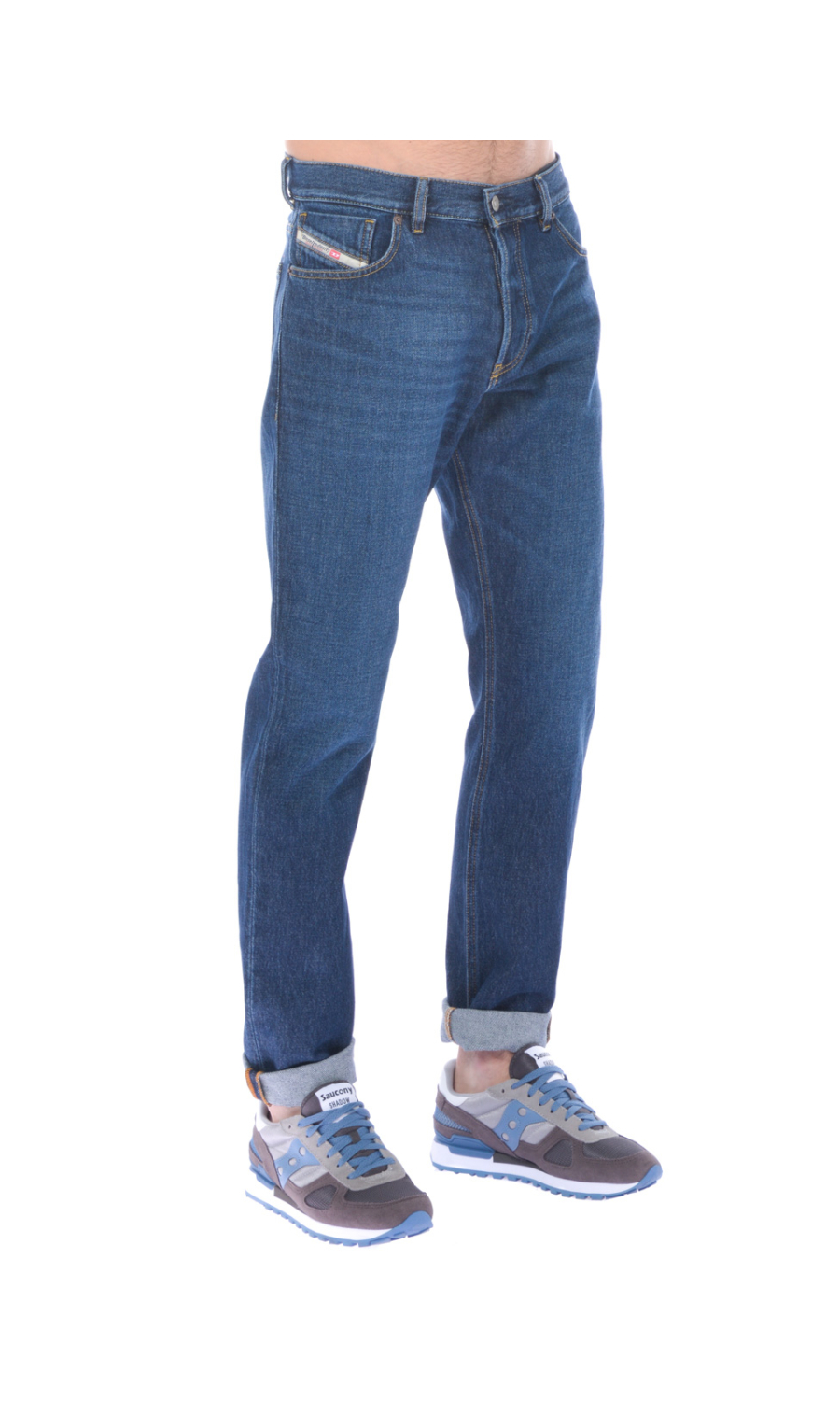 jeans da uomo Diesel stone washed cuciture contrasto