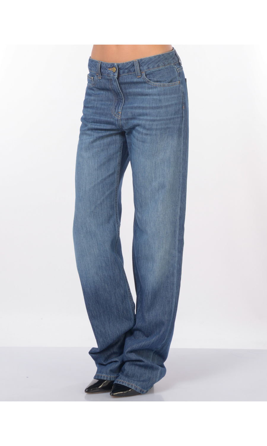 jeans da donna Elisabetta Franchi ampio stone washed
