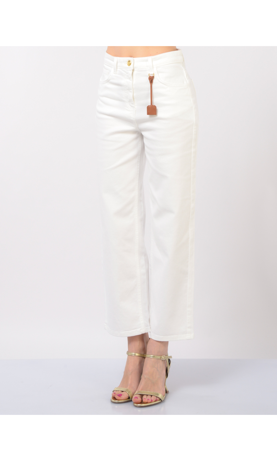 jeans da donna Elisabetta Franchi cropped con charm