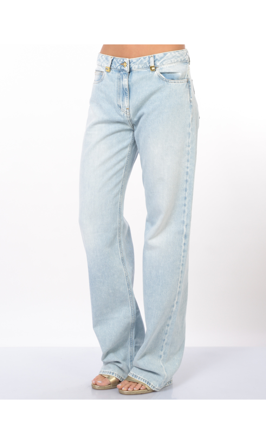jeans da donna Elisabetta Franchi ampio con effetto delave'