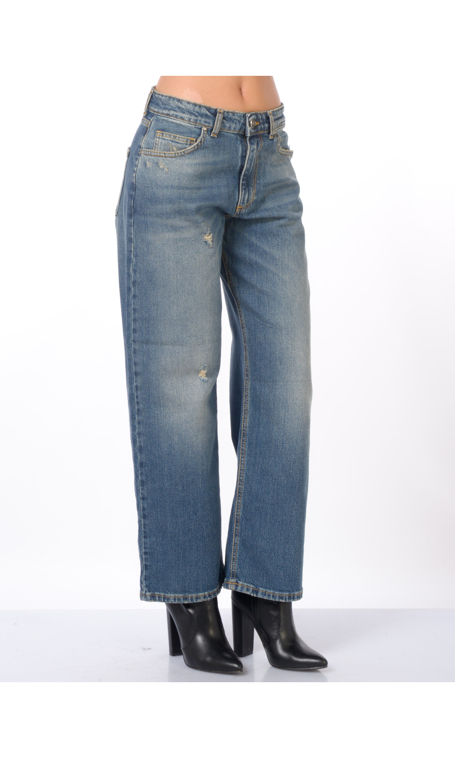 jeans da donna God Save Denim cinque tasche con rotture