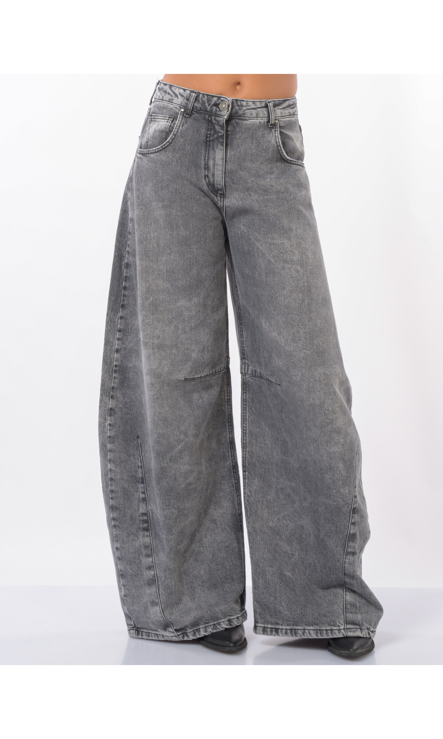 jeans da donna God Save Denim Iride Baloon lavaggio grigio